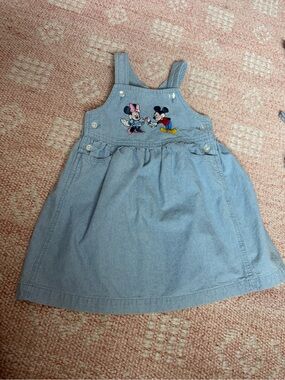 Disney Light Blue Denim Minnie & Mickey Pinafore Dress